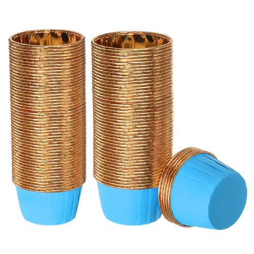 Blu oro cupcake coppette 100pz - oro,
