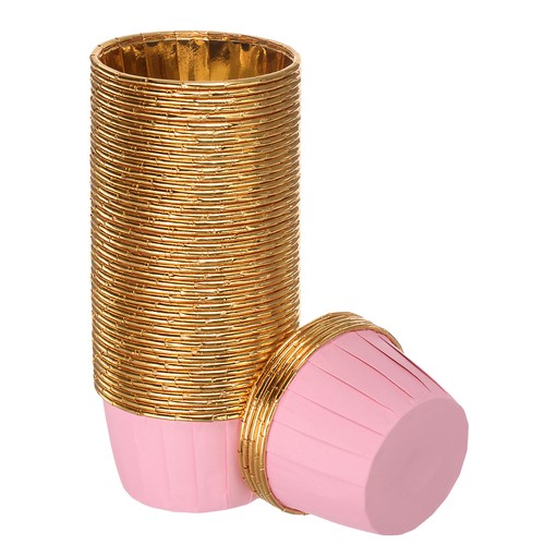 Rosa oro cupcake coppette 50pz - cupcake, coppette,50pz